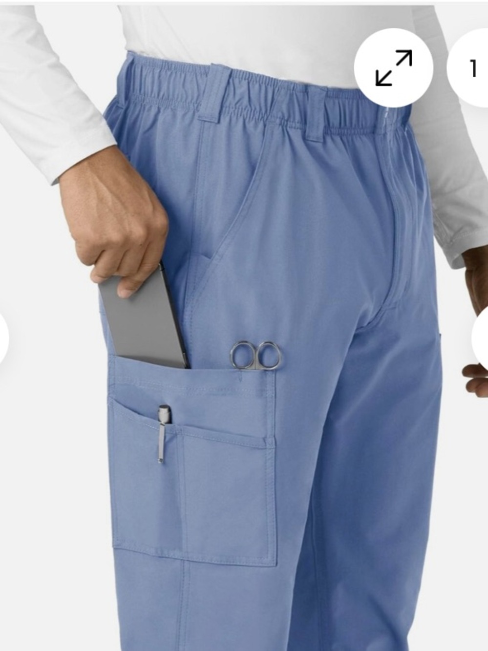 Carhartt Force medical scrub cargo pants in Ceil Blue